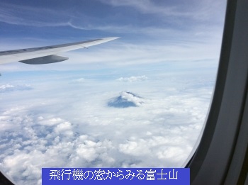 飛行機の窓から見る富士山 飛行機の窓から見る富士山