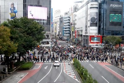 渋谷スクランブル交差点遠景